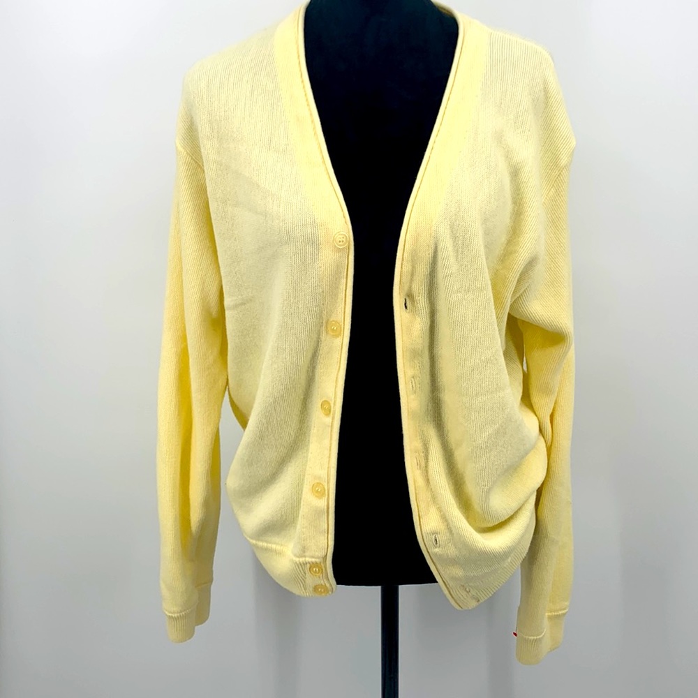 Grandpa chic sweater Classics by Palmland Cardigan Vintage Yellow preppy